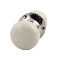 Cream Tiny Flower Mortice Handle 2.25