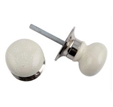 Cream Tiny Flower Mortice Handle 2.25