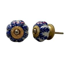 Blue Leaf Medium Knob