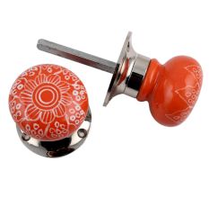 Orange Gerbera Flower Mortice Handle  2.25