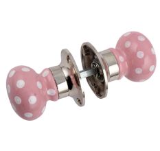 Pink Dot Mortice Handle 2.25
