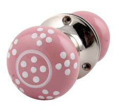 Pink Polka Dot Mortice Handle 2.25