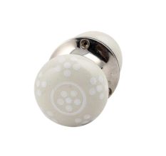 Cream Polka Dot Mortice Handle 2.25
