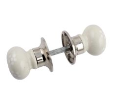 Cream Polka Dot Mortice Handle 2.25