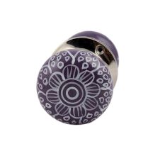 Purple Gerbera Flower Mortice Handle 2.25