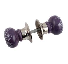 Purple Gerbera Flower Mortice Handle 2.25