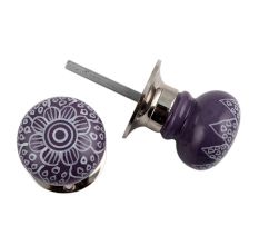 Purple Gerbera Flower Mortice Handle 2.25