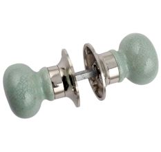Sage Green Crackle Mortice Handle 2.25