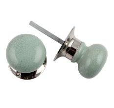 Sage Green Crackle Mortice Handle 2.25