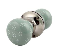 Sage Green Tiny Flower Mortice Handle 2.25
