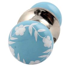 Turquoise Floral Mortice Handle 2.25