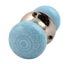 Turquoise Gerbera Flower Mortice Handle 2.25