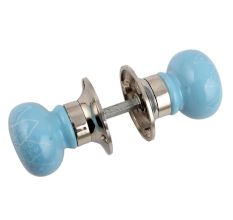 Turquoise Gerbera Flower Mortice Handle 2.25