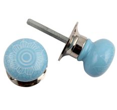 Turquoise Gerbera Flower Mortice Handle 2.25