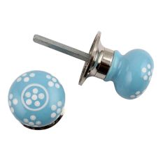 Turquoise Polka Dot Mortice Handle 2.25