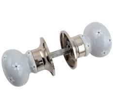 White Tiny Flower Mortice Handle 2.25