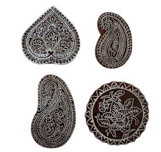 Set of 4 Piece New Wooden Printing Block