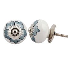 Grey Hibiscus Flower Knob
