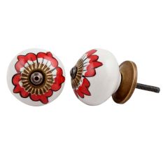 Red Hibiscus Floral Knob
