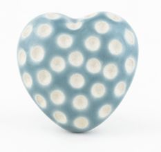 Grey Heart Etched Ceramic Knob