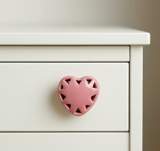 Pink Heart Ceramic Knob