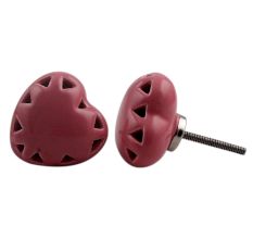 Pink Heart Ceramic Knob