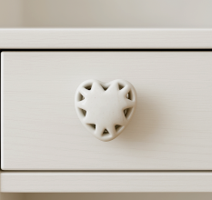 White Heart Ceramic Knob