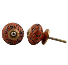 Orange Black Etched Knob