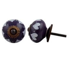 Purple Hearted Ceramic Knob
