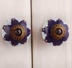 Purple Hearted Ceramic Knob