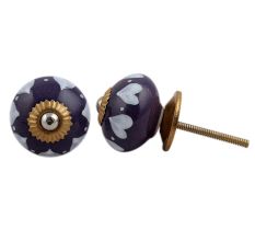 Purple Hearted Ceramic Knob