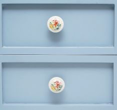 White Yellow Rose Floral Knob