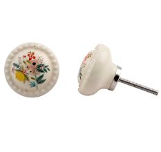 Yellow Floral Ceramic Knob