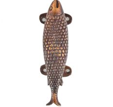 Inlay Carved Fish Shaped Brass Door Handle