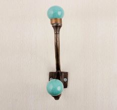 Turquoise Floral Iron Hook-EHG-86