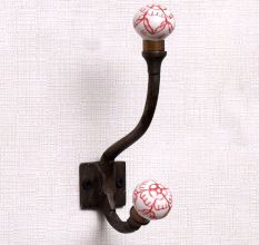 Red Floral Iron Hooks-EHG-72