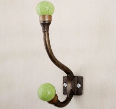 Lime Green Crackle Iron Hooks-EHG-88