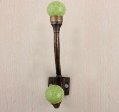Lime Green Crackle Iron Hooks-EHG-88