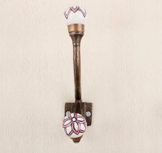 Pink Black Floral Iron Hooks-EHG-74