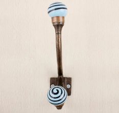 Turquoise Black Strip Iron Hooks-EHG-78