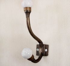 White Crackle Iron Hooks-EHG-81