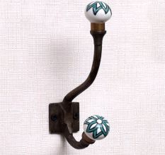 Green Black Floral Iron Hooks-EHG-56