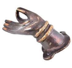 Hand Shaped  Door Handle In Solid Bronze