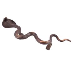 Old Bronze Snake Cobra Door Handle
