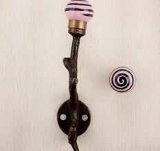 Pink Black Strip Tree Hooks-EHG-79