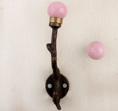 Pink Crackle Tree Hooks-EHG-83
