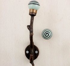Sage Green Black Strip Tree Hooks-EHG-80