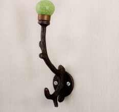 Lime Green Crackle Tree Hooks-EHG-88