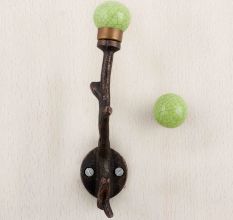 Lime Green Crackle Tree Hooks-EHG-88