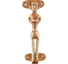 Carved Tribal Figurine Golden Door Handle